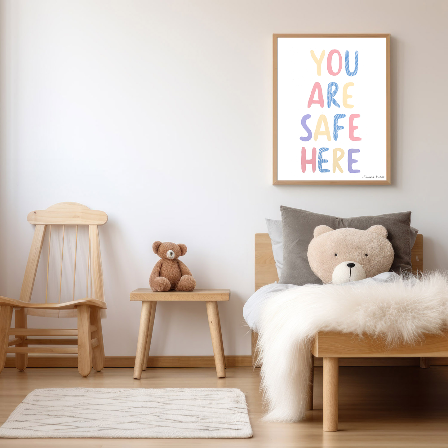 You Are Safe Here - Nursery Wall Art Print