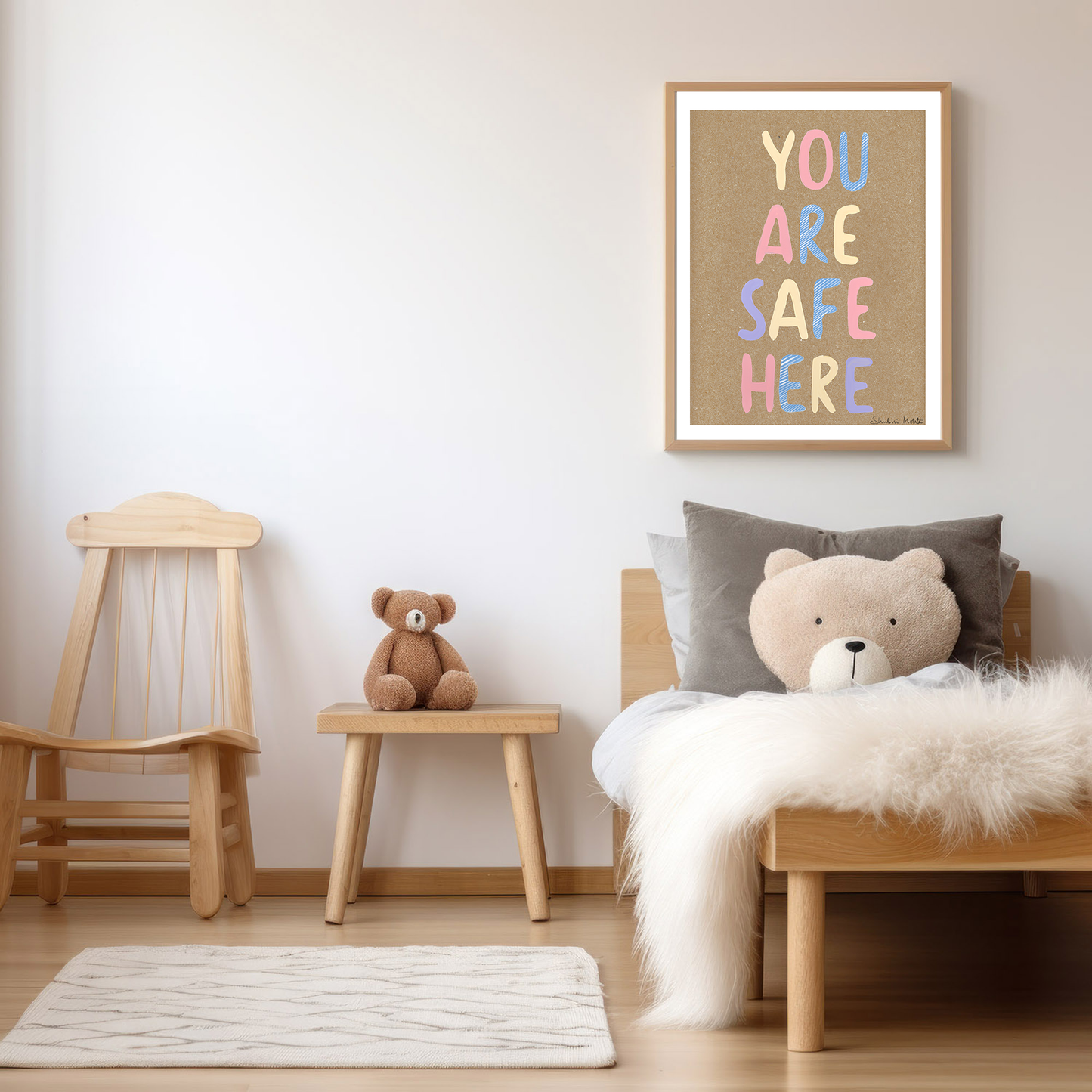 You Are Safe Here - Nursery Wall Art Print