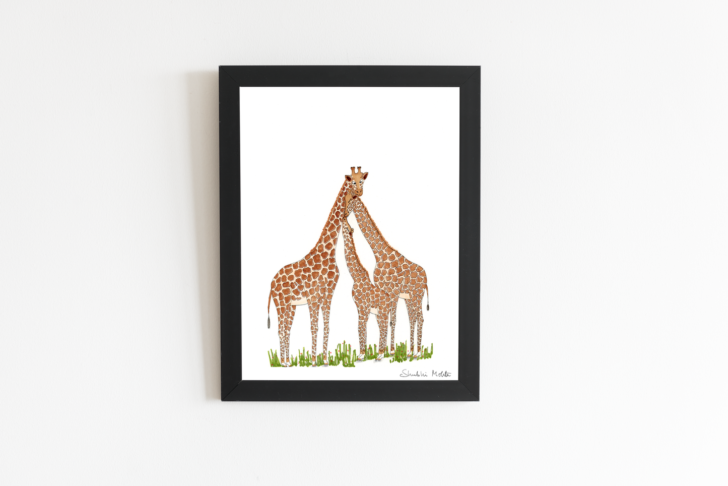 The Giraffe Family - Nursery Wall Art Print